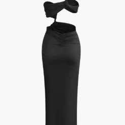 Asymmetrical Twist Ruched Slit One Shoulder Maxi Dress -Women's Clothing Store 0178d6d9 2fe1 4796 9b33 d303407566bb