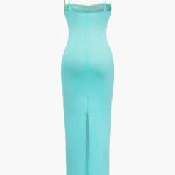Solid Slit Color Block Bustier Maxi Dress -Women's Clothing Store 018af105 c91c 4939 8a19 278ddd0df687