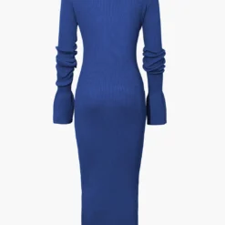 Shell Sleeve Ribbed Buttons Down Maxi Dress -Women's Clothing Store 01ae5fea fde2 4929 a70a 0b7c18edfb45