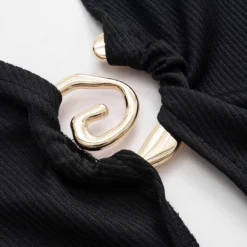 Chiffon V-Neck Halter Neck Metallic Decor Patchwork Sleeveless Slit Maxi Dress -Women's Clothing Store 022073a3 8b49 440b 94fe 29c459098b33