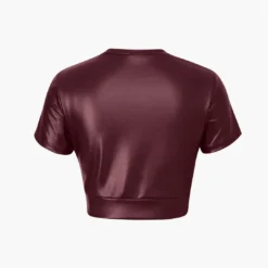 Basic Faux Leather Cropped Tee -Women's Clothing Store 02d51cdc 92b0 4360 a500 7af5ad6896db