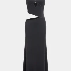 Cut Out V-Neck Patchwork Sleeveless Slip Maxi Dress