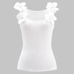3D Floral Sleeveless Tank Top