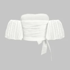 Textured Pleated Tie Knot Short-Sleeve Top -Women's Clothing Store 0344d92b b42f 47e6 b03d 77aafd29d10b