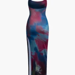 Tie Dye Backless Slit Slip Midi Dress -Women's Clothing Store 04a0cb83 58a0 4566 843d da853a57a580