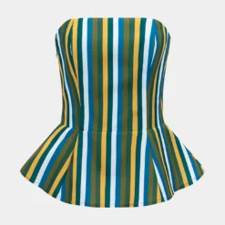 Contrast Stripe Strapless Tube Top