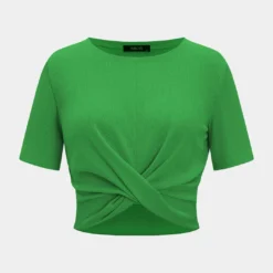 Solid Crossed T-Shirt -Women's Clothing Store 077f46d6 53cd 4960 b065 0154af7e1dad