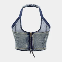 Denim Tie Up Halter And Mini Skirt Set -Women's Clothing Store 09618fef e40e 439a aa14 5ab4337154e3