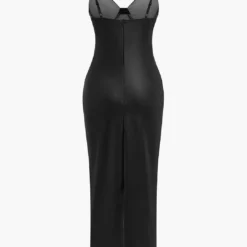 Faux Leather Bustier Slip Midi Dress -Women's Clothing Store 0a99e8b2 c8e5 4af0 9f23 351f7e4dd150