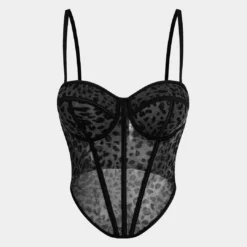 Leopard Print Mesh Sheer Corset Cami Top -Women's Clothing Store 0c6dbfce 2707 4be5 b2a8 560deee0e3ca