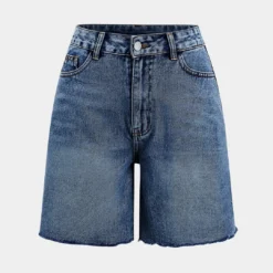 Denim Button Pocket Shorts -Women's Clothing Store 0c710101 3ce1 4091 bca0 bcd286840a0b