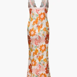 Floral Print Lace Trim V-neck Maxi Dress -Women's Clothing Store 0dfe3468 5361 4422 9ace 5e374d4d02b0