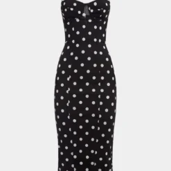 Polka Dots Print Sleeveless Slip Midi Dress