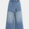 Denim Patchwork Asymmetrical Shorts