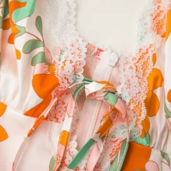 Floral Print Lace Trim V-neck Maxi Dress -Women's Clothing Store 0ed989dd 728f 4143 bc24 4ba297f1e73c