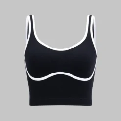 Contrast Whipstitching Underwire Slip Tank Top