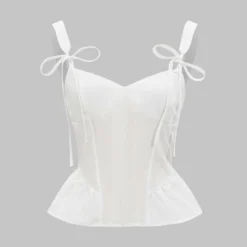 Bow-Tie Straps Peplum Corset Top
