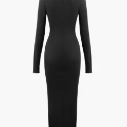 Wrap Ruched High Neck Long Sleeve Maxi Dress -Women's Clothing Store 10077997 399c 4b16 b7c7 506e51d2a6e3