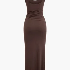 Twist Ruched Slit Sleeveless Midi Dress -Women's Clothing Store 112a9275 e05d 4fb4 ab28 3a052e42d8b7