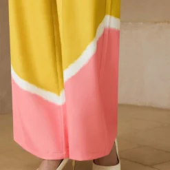 Contrast Pleated Wide Leg Trousers -Women's Clothing Store 13769fef 58a8 4987 9826 4161fd092d25