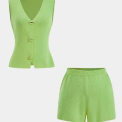 Sweater Metallic Button Tank Top -Women's Clothing Store 137d8f49 86a6 4430 bd40 92c798225780