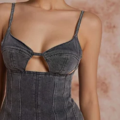 Bustier Cut Out Slip Denim Mini Dress -Women's Clothing Store 13dce8ff 7543 406d 8aba 3f857255ae70