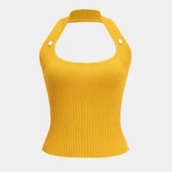 Halter Neck Backless Sleeveless Tank Top