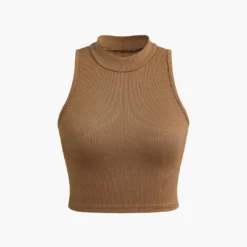 Solid Mock Neck Tank Top -Women's Clothing Store 151051d2 b790 40c5 ba1c 2d8089c3f630