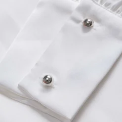 Satin Button Tie Long-Sleeve Shirt With Tie -Women's Clothing Store 15435aa0 281a 45ff a992 264a4495b5f1