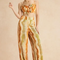 Tie Dye Print Trousers -Women's Clothing Store 155a6d0c 4334 46fd 93e6 2c6d30dc8dfa