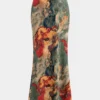 Abstract Tie Dye Print Satin Skirt