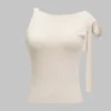 Asymmetrical Tie-Up Detail Tank Top