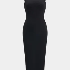 Backless Straps Sleeveless Midi Dress