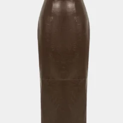 Basic Solid Faux Leather Midi Skirt -Women's Clothing Store 164080b0 2325 4a5b a7ac 6f4a9b143a70