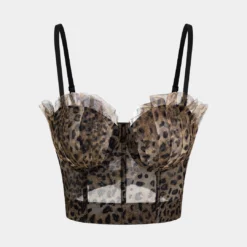 Leopard Print Cut Out Backless Slip Cami Top