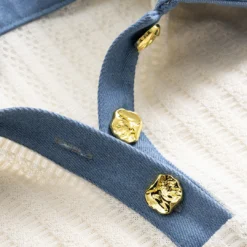 Button Patchwork Short-Sleeve T-Shirt -Women's Clothing Store 176c305c 3f0c 4b5b a7a4 40a836947f4a