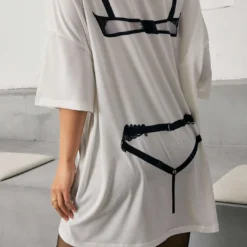 Bikini Print Round Neck Mini T-shirt Dress -Women's Clothing Store 17c6a7f5 b800 4f93 9af6 d9171c5f5ff0