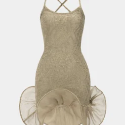 Sleeveless Ruched Patchwork Mini Dress