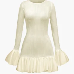 Solid Puff Bell Sleeve Mini Dress -Women's Clothing Store 184f564d 1466 4b0f 9d11 126ca124cdc5