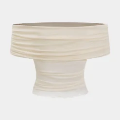 Mesh Off Shoulder Ruched Sheer T-Shirt -Women's Clothing Store 1a21a409 cedb 4054 b645 e0a8a587052e