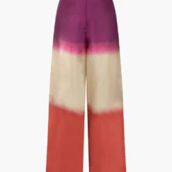 Ombre High Waisted Satin Straight Leg Pants