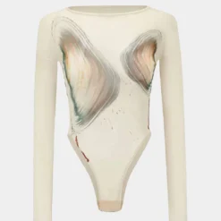 Abstract Print Long-Sleeve Bodysuit