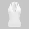 Halter Neck Twist Knot Backless Cami Top