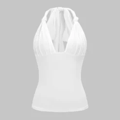 Halter Neck Twist Knot Backless Cami Top