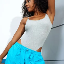 Basic Solid Cut Out Bodysuit -Women's Clothing Store 1d638eaa 379c 455a af49 1bfe580826b0