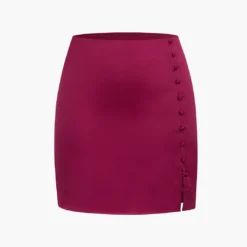 Button Decor Mini Skirt