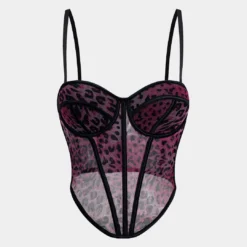 Leopard Print Mesh Sheer Corset Cami Top -Women's Clothing Store 1ef46ff3 df68 413e a9f0 8752d884d4e8