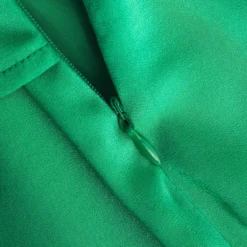 V-neck Satin Pleated Dress With Neck Scarf -Women's Clothing Store 1f5d0109 9d99 4051 b28c cc202e056106