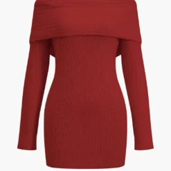 Off Shoulder Ribbed Knit Mini Dress -Women's Clothing Store 1ff8fef9 285f 4212 aced 4fcacaf7b7fe
