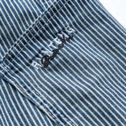 Letter Embroidery Denim Stripe Button Pocket Wide Leg Barrel Jeans -Women's Clothing Store 205226fe 95d6 40ce b610 c95882b2cd86